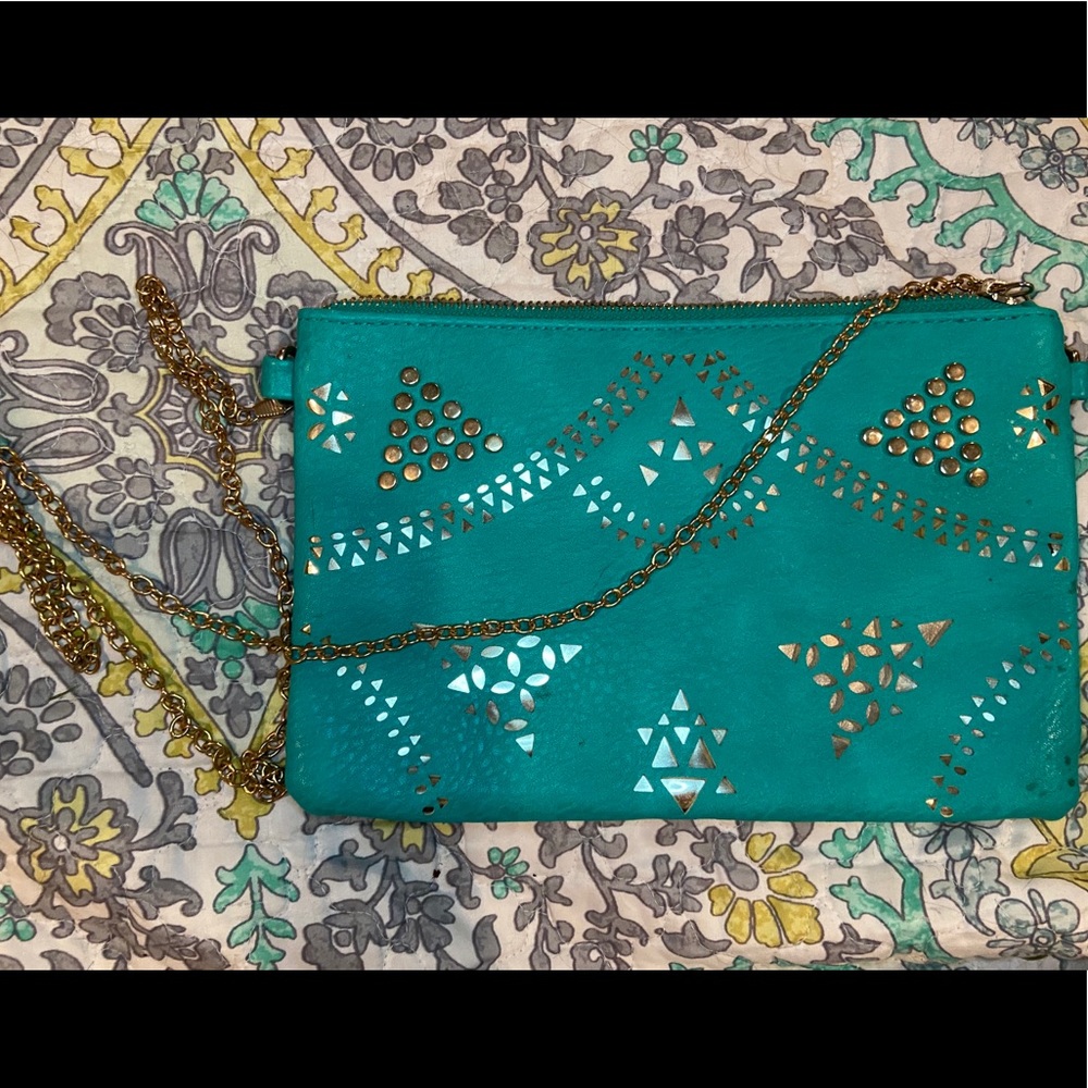 Teal clutch